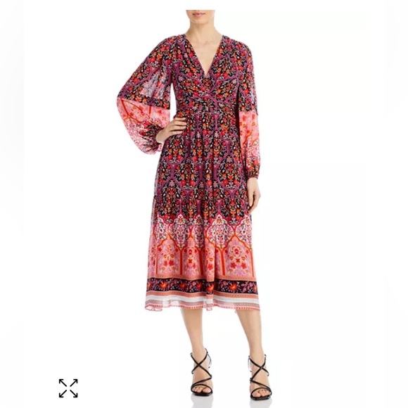 Kobi Halperin Skye Floral Border Print Midi Dress - Multicolor | Small - Picture 1 of 8